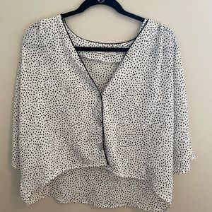 Franco polka dot loose crop top/blouse